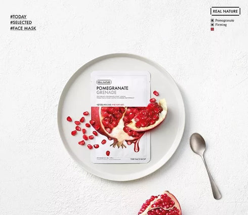 ماسك الوجه من ريال نيتشر|| مستخلص من الرمان ||لبشرة خالية من التجاعيد -ذا فيس شوب