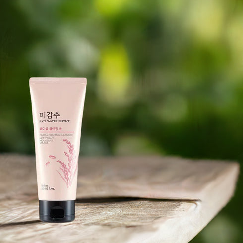 غسول وجه رغوي بماء الأرز والنخالة || لبشرة متجددة وصحية || 150 مل