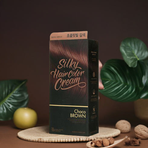 صبغة سيلكي هير || بلون بني الشوكولا بخلاصة الحناء ||لصبغ وتغذية الشعر