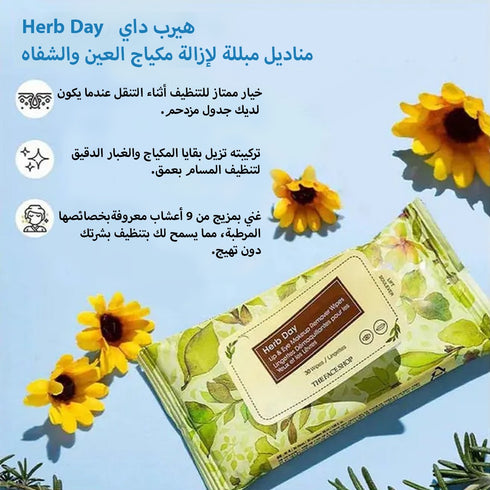 Herb Day makeup remover wipes | The Face Shop