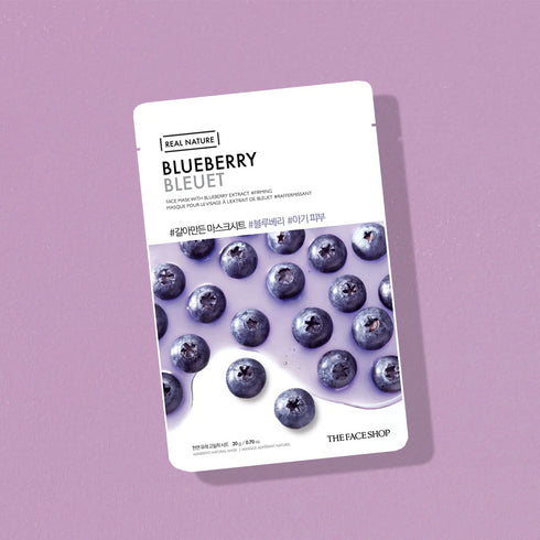 Blueberry Real Nature Skin Mask - The Face Shop