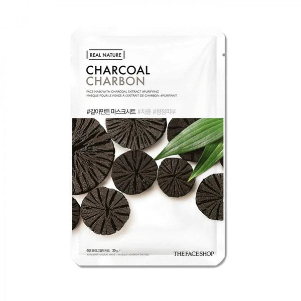 ماسك الوجه من ريال نيتشر || بالفحم || لبشرة نظيفة ومشرقة