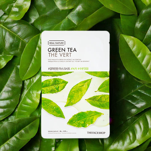 ذا فيس شوب قناع للبشرة ريل ناتشر || بالشاي أخضر || مرطب يهدئ التهيج 20 جرام -ذا فيس شوب