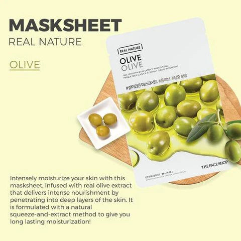 Real Nature Face Mask with Olive - The Face Shop